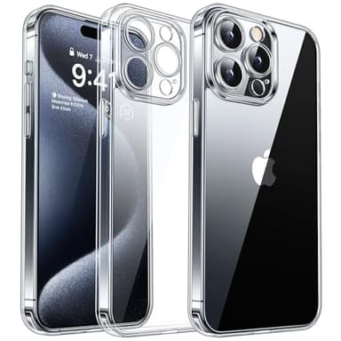 CANSHN Upgrade für iPhone 15 Pro Hülle mit Kameraschutz (TOP Militärschutz) Extrem Haltbarkeit Hülle iPhone 15 Pro Case Stoßfest, Transparent