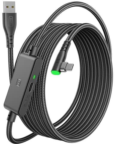 INIU Link Kabel mit Ladeanschluss [5m], Kompatibel mit Oculus Meta Quest 3/Quest 2/1/Quest Pro und Pico 4/PC Steam VR Zubehör, High Speed 2.5Gbs USB C Datenkabel PC zu PC für VR Headset Accessories.