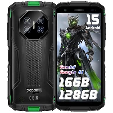 DOOGEE Fire3 Pro Outdoor Handy Android 15, 16GB+128GB/2TB, 8350mAh Outdoor Smartphone Ohne Vertrag, 5.5 Zoll HD+ Baustellenhandy, 16MP+8MP Kameran, Dual SIM 4G/NFC/IP68/OTG/FACE ID/GPS/Widevine L1