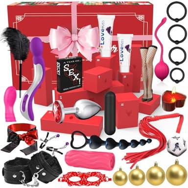 Sexspielzeug Sets Neuen Jahr 2026 für Paare, 24 Überraschungen Geschenkset, Erotische Geschenkbox für Erwachsene | Wert über €200 | BDSM-Set für Singles/Paare/Valentinstag&Andere Jahrestage usw.
