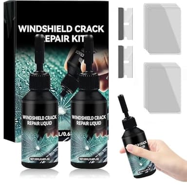 Vibbang 2 Stück Steinschlag Reparaturset Windschutzscheibe, Chipped Windshield Repair Kit, Windschutzscheibe Reparaturset, Cracks Gone Glass Repair Kit Zur Reparatur Rissen Defroster