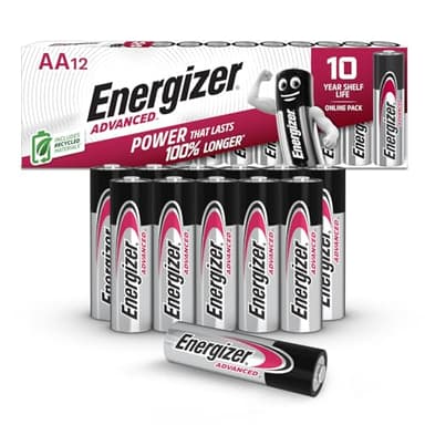 Energizer Advanced AA Batterien 1,5V Alkaline, Leistungsstark & Langlebig, Packung mit 12 Stück