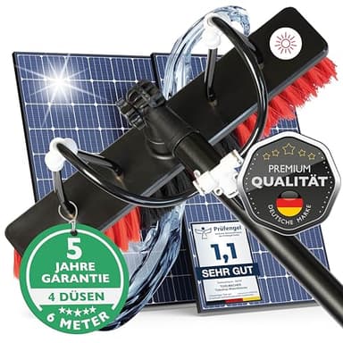 toolmacher Teleskop Waschbürste 6m [5 JAHRE GARANTIE] - Waschbürste mit Teleskopstiel - Terrassendach Reiniger - Teleskopstange Fensterreinigung - Photovoltaik Waschbürste - Wintergarten Reinigungsset