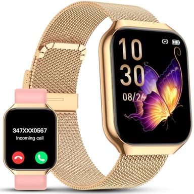 Smartwatch Damen mit Telefonfunktion 1,91" Zoll Touchscreen Fitness Tracker 200+ Sportmodi IP68 Wasserdicht Fitnessuhr mit Herzfrequenz SpO2 Schlafmonitor Schrittzähler Smart Watch für iOS Android