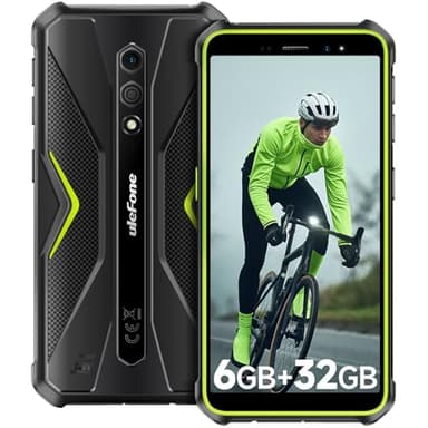 Ulefone Armor X12 Outdoor Handy 6GB + 32GB/256GB SD Android 13 Go, 4860mAh 13MP+8MP 5,45'' HD+ IP69K baustellenhandy Smartphone ohne vertrag Günstig 4G Dual SIM Face ID NFC GPS - Grün 2 Jahre Garantie