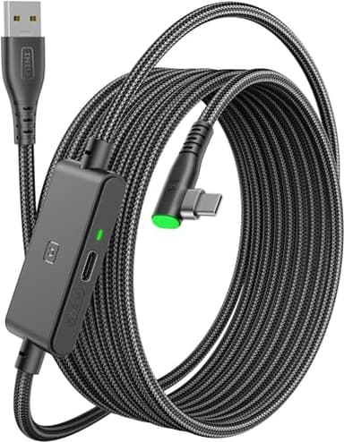 INIU Link Kabel mit Ladeanschluss 5m, Kompatibel mit Oculus Meta Quest 3s, Quest 3 2 1 Quest Pro und Pico 4, PC Steam VR Zubehör, High Speed 2.5Gbs USB C Datenkabel PC zu PC für VR Headset Accessories