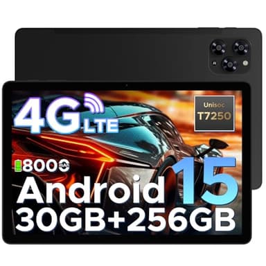 DOOGEE Tab G6 Android 15 Tablet 11 Zoll, 30GB RAM + 256GB ROM Tablet mit SIM Card Slot, 90Hz IPS, 8000mAh Akku, Unisoc T7250 Octa-Core, Widevine L1, 13MP, 4G LTE, 3,5mm Kopfhörer/5G WiFi/Face ID