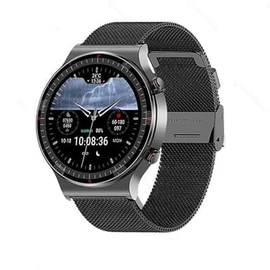 Zeit Vision Care Pro 2 Gesundheitsuhr IP68 wasserdicht für Android und iOS Smartwatch mit Blutdruckmessung Blutsauerstoffmessung EKG Pulsmesser Vorhofflimmern Schrittzähler GPS (Schwarz)