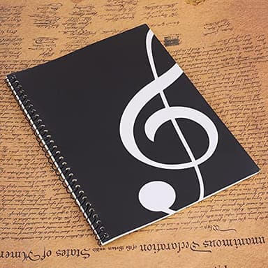 Aoresac 50 Seiten Musical Notation Staff Notebook, aus Guter Qualitätspapier, Genug für Songwriter oder Amateure, Erhältlich in Schwarzem Klavier, Schwarzer (Schwarzer Notizmuster)