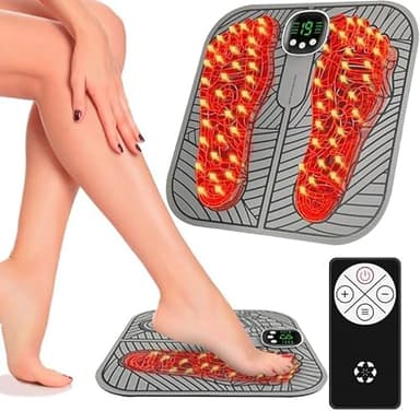 EMS Fußmassagegerät, Jkevow Fussmassagegerät Elektrisch 8 Modi und 19 Levels mit Fernbedienung, USB Tragbare Massagematte Fördern Die Durchblutung Reduzieren Muskelschmerzen