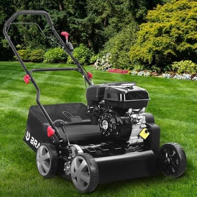 BRAST® Vertikutierer Benzin 4,5kW (6,12PS) | 4-Takt Motor 212ccm | 40-45cm Arbeitsbreite | TÜV geprüft | 50L Fangkorb | viele Modelle für kleine bis sehr große Rasenflächen | BRB-RV-40212s