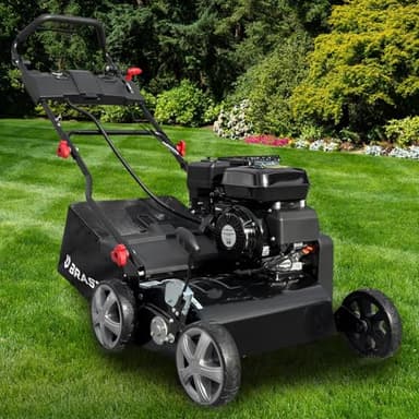 BRAST® Vertikutierer Benzin 4,5kW (6,12PS) | 4-Takt Motor 212ccm | 40-45cm Arbeitsbreite | TÜV geprüft | 50L Fangkorb | viele Modelle für kleine bis sehr große Rasenflächen | BRB-RV-45212 Estart