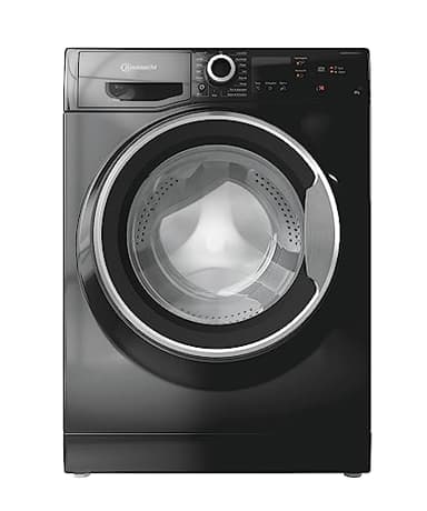 Bauknecht W8 S6300 A Waschmaschine Frontlader / 8kg / EEK A/Kurz 30 / Kurz 45 / Kraftvolle Fleckenentfernung/Anti-Allergie-Programm/Wolleprogramm/Schwarz/Langlebiger Inverter-Motor