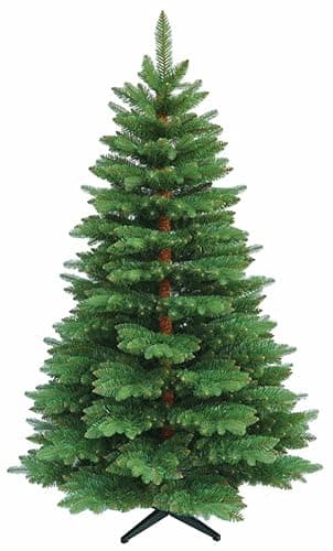 RS Trade 23012 Premium Tanne PE/PVC 150 cm Weihnachtsbaum künstlich (Ø ca. 94 cm) ca. 872 Spitzen und Schnellaufbau Klappsystem, Naturgetreue Spritzguss Elemente, Tannenbaum inkl. Christbaum Ständer