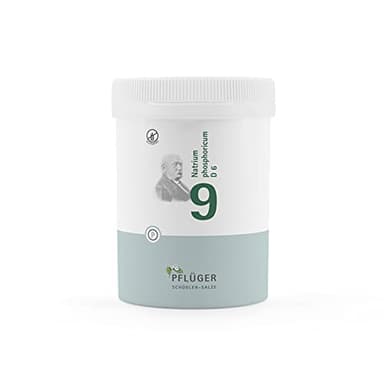 PFLÜGER Schüßler Salze Nr. 9 Natrium phosphoricum D6 - 1000 Tabletten - Das Salz des Stoffwechsels - glutenfrei
