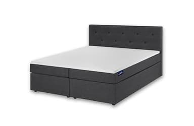 Traumnacht Boxspringbett, mit 7-Zonen Tonnentaschenfederkernmatratzen (H3) und Komfortschaumtopper, leichter Aufbau, produziert nach deutschem Qualitätsstandard, 180 x 200 cm in grau