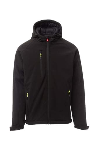 Mivaro Herren Softshelljacke Schwarz - wasserdichte Winterjacke mit Kapuze, winddicht atmungsaktiv warm gefüttert - sportliche Arbeitsjacke und Outdoorjacke für Beruf, Freizeit und Wandern, Größe L
