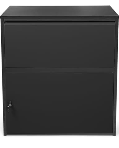 Ondis24 Korona Paketbox Postbox für Pakete, Päckchen, Warensendungen und Briefe mit Paketsafe (Schwarz, XXL 103 cm x 73 cm)