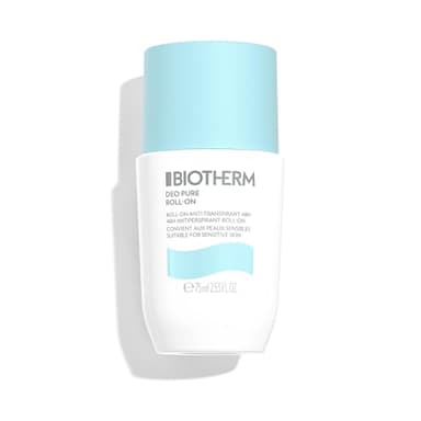 Biotherm Deo Pure Roll-On, 48 H Antitranspirant, wirksamer Schutz vor Schweißgeruch, Deo-Stick für empfindliche Haut und alle Hauttypen, wirkt pflegend und beruhigend, 75 ml
