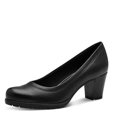 Jana Damen Pumps mit Blockabsatz Vegan, Schwarz (Schwarz), 39 EU