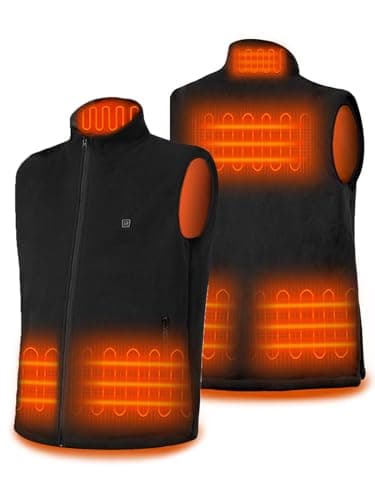 DR.PREPARE Beheizbare Weste Herren Fleeceweste Damen Heizweste Einstellbar Wärmeweste Elektrisch Heheizte Unisex Fleece Beheizte Weste Herren Damen Kleidung für Außen Reisen Sport Freizeit Schwarz XL