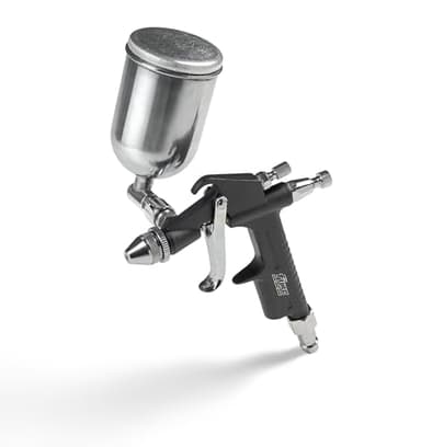FIAC Farbspritz Pistole 1863, Lackier Pistole für Kleine Flächen, Aerograf mit 100ml Farb Tank, 0.8mm Düse, Max Druck 3 Bar, Schwarz