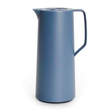 Emsa Motiva Isolierkanne 1l, Kaffeekanne Thermo mit Quick-Press-Verschluss, Thermoskanne hält 12h heiß, 24h kalt, Glaskolben, Made in Germany, nordisches Design, nord blau, N41703