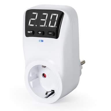 Spannungsschutzstecker, Spannungsstabilisator Spannungsschutzgerät, Automatische Spannungsschutzsteckdose AC230V einstellbarer Über und Unterspannungsschutz(EU Stecker)