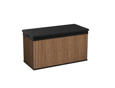 Keter Auflagenbox/Kissenbox 570 Liter l 100% Wasserdicht l mit Belüftung dadurch kein übler Geruch/Schimmel l Moderne Holzdielenoptik l Deckel belastbar bis 300 KG (2 Personen)