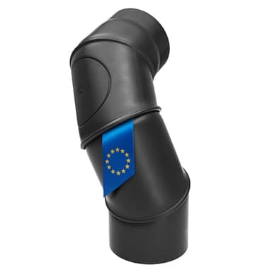 raik Rauchrohrbogen Ofenrohr Multibogen 0-90° einstellbar mit Reinigungsöffnung Stahlblech 2 mm Senotherm schwarz Ø 150 mm für Kamin Kaminofen Holzkessel Holzvergaser Made in EU