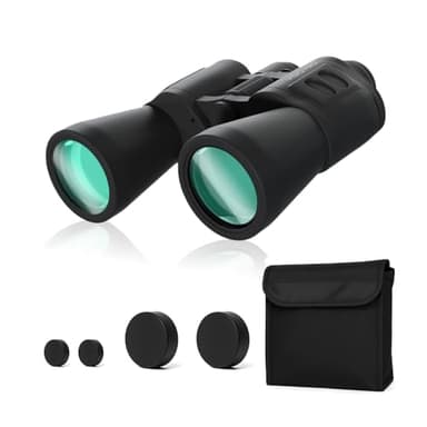VISIO PRO Fernglas für Erwachsene 10x50 | BAK4 HD Prisma | Ferngläser mit individuell einstellbare Dioptrie | Brillenträger geeignet | Klare Bilder | Breites Sichtfeld | Leichtgewichtig | Schwarz