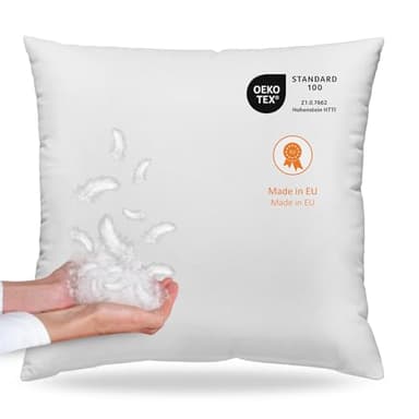 sleepling Daunenkissen Federkissen 80x80 cm, Kopfkissen, 100% Daunen & Federn, Kissen 80 x 80 cm, Bezug 100% Baumwolle, waschbar, Made in EU, Oeko-TEX