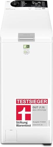 AEG Waschmaschine Toplader, 40 cm, Testsieger Stiftung Warentest, 6 kg, Serie 7000 ProSteam-Dampf-Programm – Weniger Bügeln & mehr Frische, Mengenautomatik, Inverter Motor, 1200 U/min, LTR7A70260