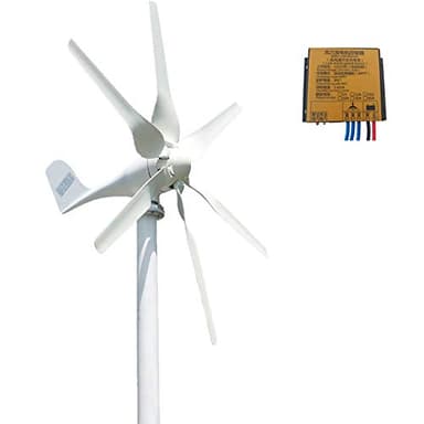 KX-ENERGIE Windkraftanlage 800W 12V 24V Mit MPPT Laderegler, 6 Blätter Horizontal Achse Windgenerator Heimgebrauch für Marine,Haushalt (12, Volt)