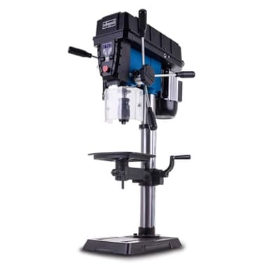 Scheppach Tischbohrmaschine TBM300Vario mit 80mm Bohrtiefe | Leistung 750W | Bohrfutter 1-16mm | Drehzahl 440–2580min-1 | Schnellspannbohrfuter, Digitaldisplay, Laser & LED | Holz, Kunststoff & Metall