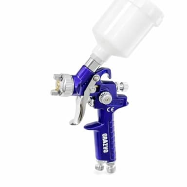 Orazio HVLP Mini Lackierpistole Spritzpistole 100ml 0,5mm Kupferdüse Aluminium Spraypistole Farbpistole Luftkompressor Werkzeug für Auto-Autodetail-Lackierung Bietet Punktreparatur 22145605
