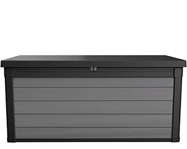 Ondis24 Keter Kissenbox Gartenbox XXL wasserdicht (570 Liter), Outdoor Auflagenbox, Premier Box, Sitztruhe, Kissentruhe Garten, Sitzbank