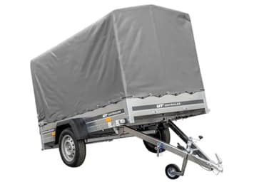 PKW Anhänger 230x125 Garden Trailer 230 Kipp Unitrailer 750 kg mit Stützrad, 110 cm hoher Plane und Hochspriegel