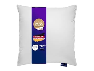 Traumnacht Komfort Daunenkissen mit hochwertiger Halbdaunenfüllung und daunendichtem Bezug aus 100% Baumwolle, Öko-Tex zertifiziert 80 x 80 cm, produziert nach deutschem Qualitätsstandard