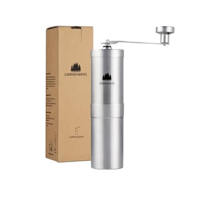 Groenenberg Kaffeemühle manuell I Hochwertiger Coffee Grinder Edelstahl I Espressomühle mit stufenlos einstellbarem Kegelmahlwerk I Kaffeemühle hand
