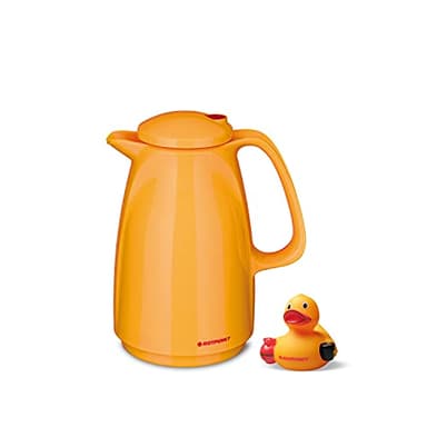 ROTPUNKT Isolierkanne 225 Bella 0,5 l | Zweifunktions-Drehverschluss | BPA-frei - gesundes Trinken | Made in Germany | Warm + Kalthaltung | Glaseinsatz (rubberduck)