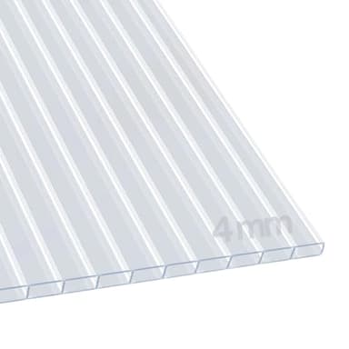 KARAT Gewächshaus Stegplatten mit hoher Formbarkeit - 60,5 x 121 cm - Hohlkammerplatten Doppelstegplatten aus Polycarbonat (Stärke: 16 mm, Transparent)
