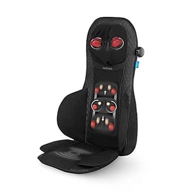 medisana MCG 820 Shiatsu Massagesitzauflage mit Gel-Massageköpfen, Rückenmassage und Nackenmassage, Massagematte mit Wärmefunktion, 3 Intensitäten, Rückenmassagegerät mit Rotlichtfunktion