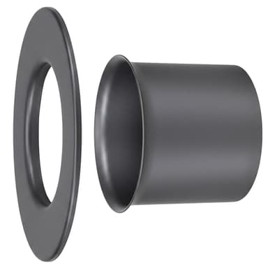 ProTermo Wandfutter Set mit Rosette Ø 150 mm, Mauermuffe + Wandrosette Gussgrau, 1,5 mm Stahl massiv, Wanddurchführung Ofenrohr für Kamin Rauchrohr