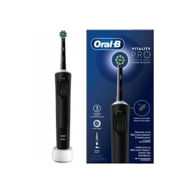 Oral-B Vitality Pro Elektrische Zahnbürste — Electric Toothbrush, Inkl. 1 Aufsteckbürste — 3 Putzmodi für Zahnpflege, Zahnbürste Elektrisch, Designed by Braun, Schwarz