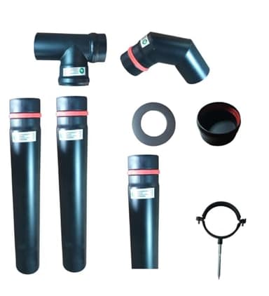 HST Pelletrohrset 8teilig 80mm Ofenrohr Rauchrohr Pellet Ofen Kamin Anschlußset