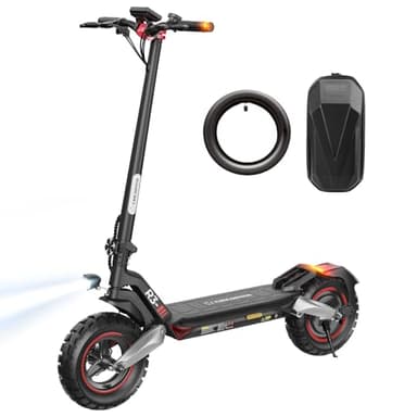 E Scooter mit Blinker und Straßenzulassung, 15.6AH bis 80-100KM Reichweite, 10 Zoll Offroad Elektro Scooter bis 150KG Tragkraft, Dual Federung, E Roller für Erwachsene Stadt und Land Pendeln
