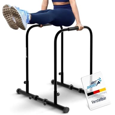 ArtSport Dip Barren - Dip Station bis 500 kg belastbar - Liegestützgriffe - Fitness Stange verstellbar - Liegestütze - Push Up Bar Zuhause - Schwarz