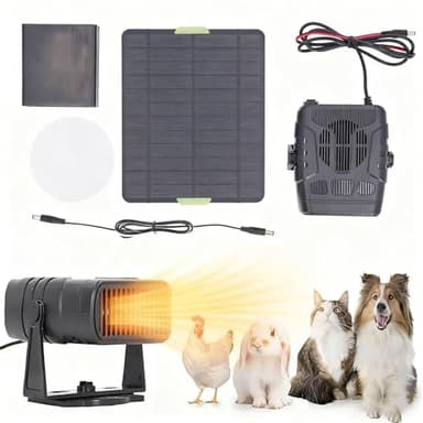 Solar Hühnerstallheizung für Gewächshaus - Kompakte Hühnerstallheizungen für Winter-Haustierhäuser Zubehör, Flächenheizung für Haustiere & Kleintiere Hühner, Enten, Geflügel