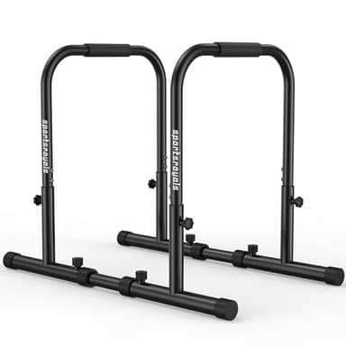 Sportsroyals Verstellbare Dip Barren Fitness Dip Station,200 kg Stabile Dip-Stange für das Heim-Fitnessstudio, Parallettes Calisthenics Equipment mit Doppeleinsätzen 86-90 cm höhenverstellbar